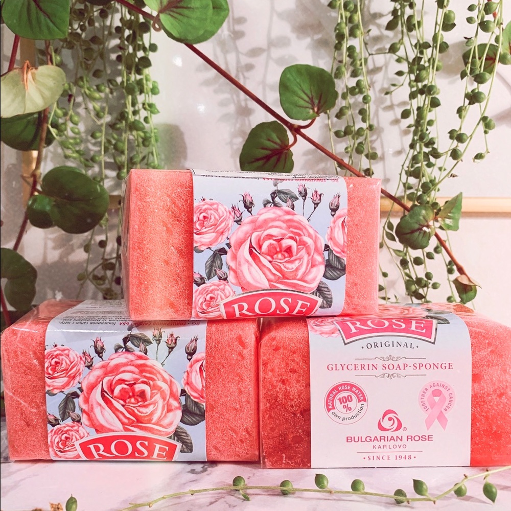🌸 ROSE GLYCERIN SPONGE SOAP 🌸